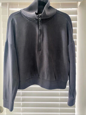 Avia Scuba Oversized Funnel-Neck Half Zip Charcoal